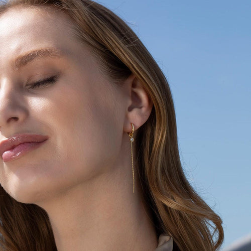 Asymmetric Star Tassel Hoop Earrings