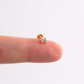 Three CZ Flat Back Stud
