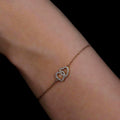 Double Heart Charm Bracelet CZ