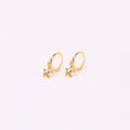Starfish Huggie Drop Hoop Earrings