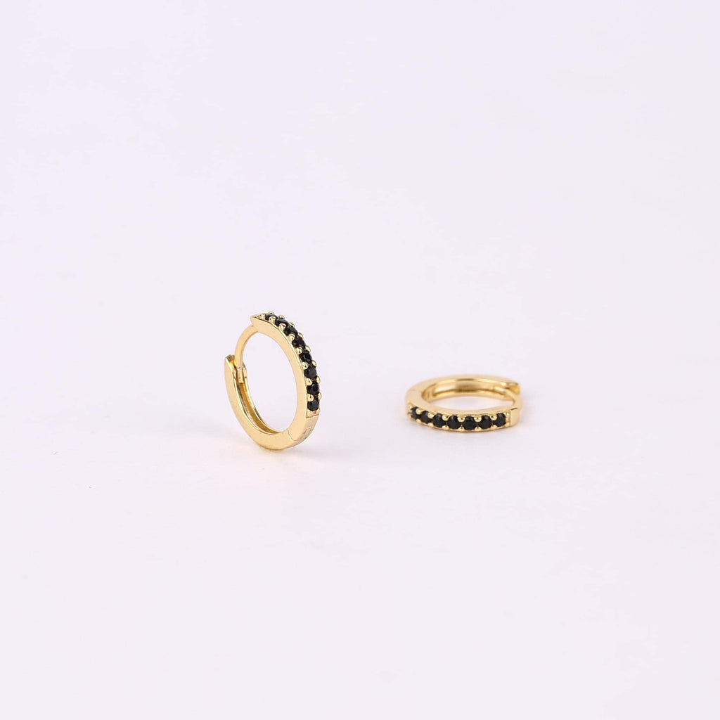 Black CZ Gold Curated Earring Set