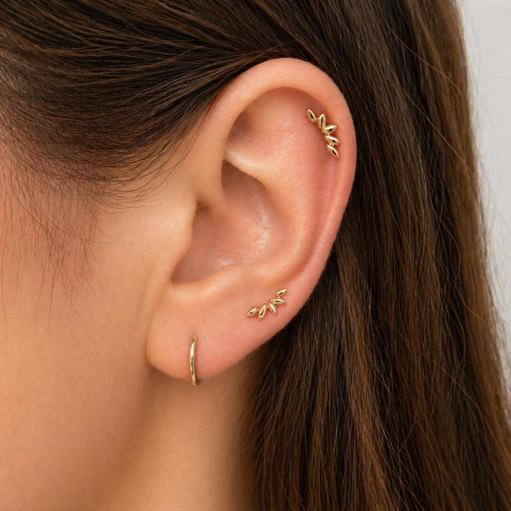 18G Climber Threadless Push Pin Labret Gold Flat Back Stud