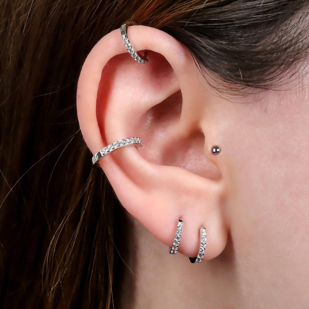 CZ Huggie Hoop Earrings