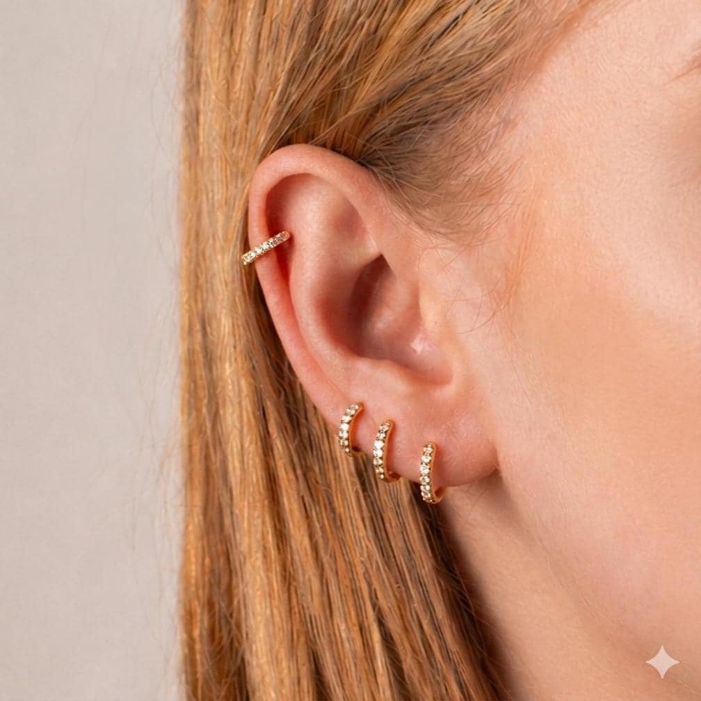 CZ Huggie Hoop Earrings
