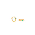 Emerald Huggie Hoop Earrings