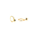 Black Star Charm Huggie Drop Hoop Earrings