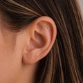 18G Tiny Three Cz Push Pin Labret Threadless End Gold Flat