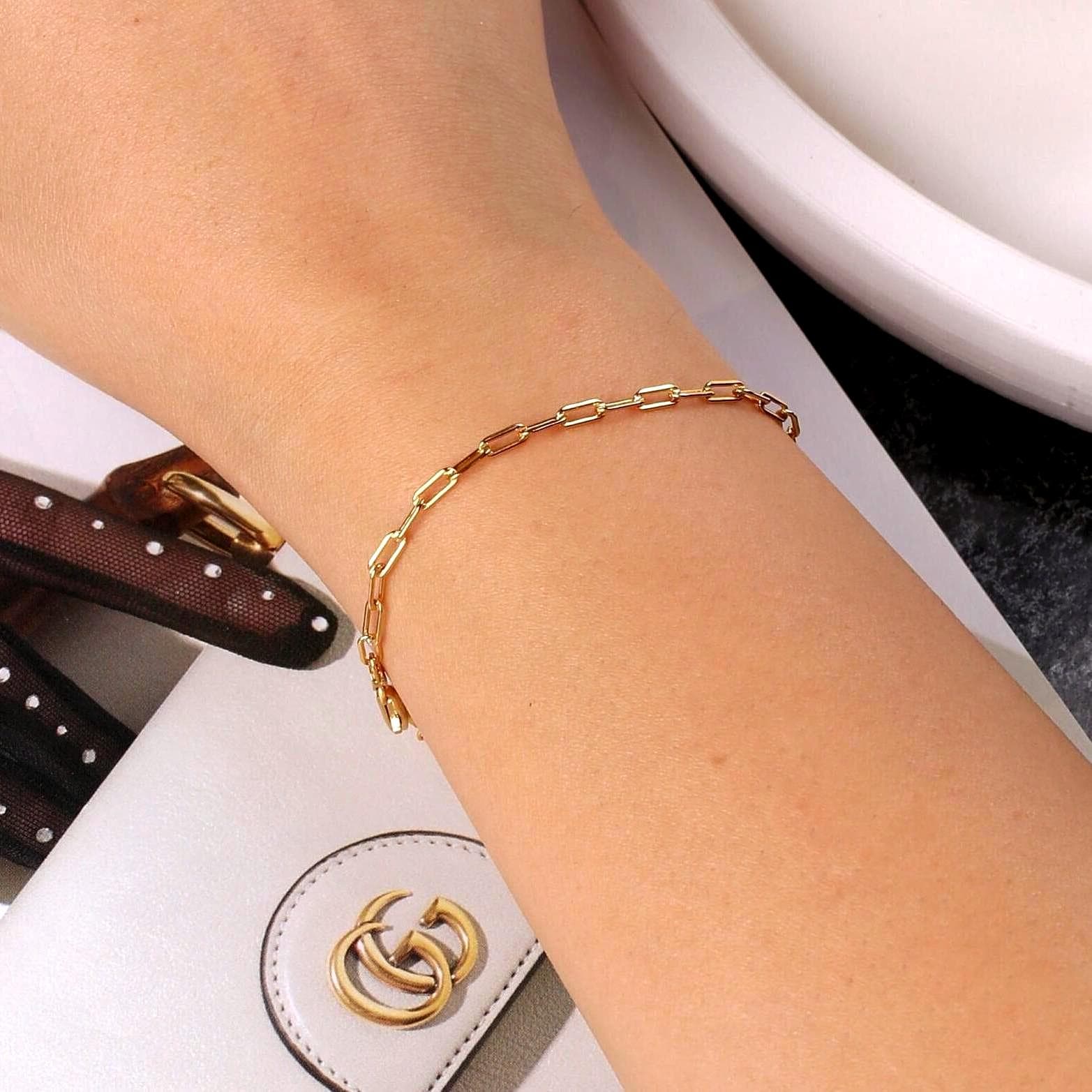 Gold Paperclip Bracelet