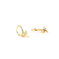 Tiny Dragonfly Dangle Hoop Earrings