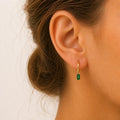 Emerald Baguette Hoop Earrings
