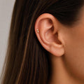 Double CZ Flat Back Stud