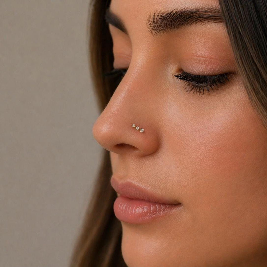 18G CZ Climber Threadless Push Pin Labret Flat Back Stud