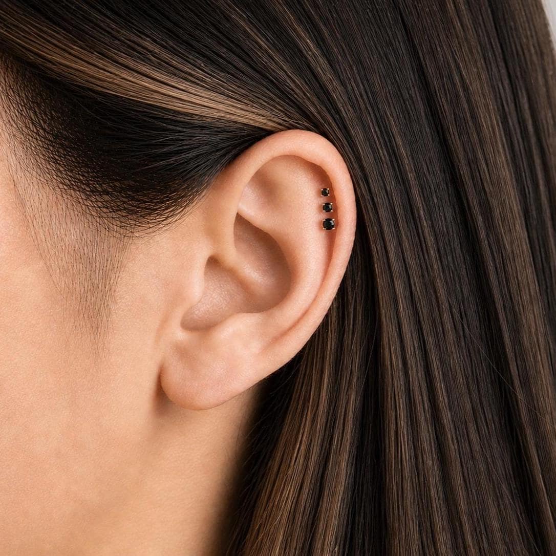 Black Onyx Flat Back Stud