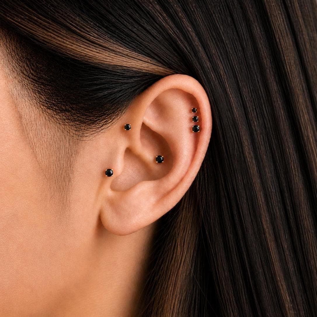 Black Onyx Flat Back Stud