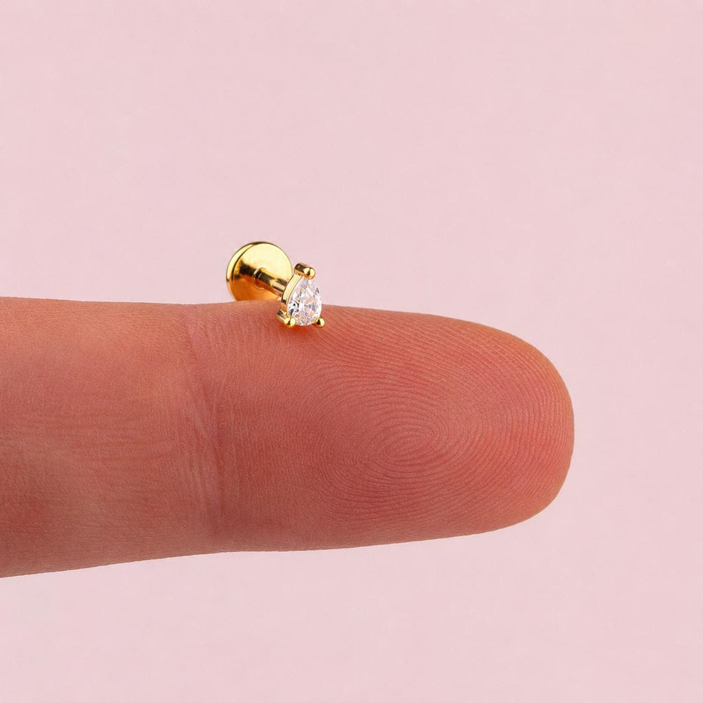 Tiny Teardrop Flat Back Stud