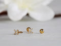 Tiny Flower CZ Ball Back Stud Earrings