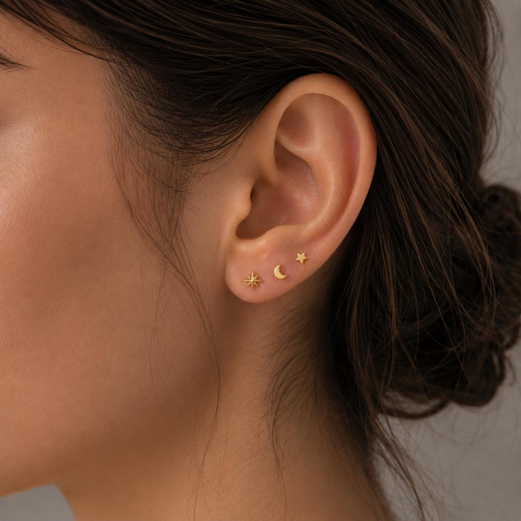 Celestial Flat Back Stud Earrings