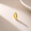 Gold CZ Huggie Hoop Earrings