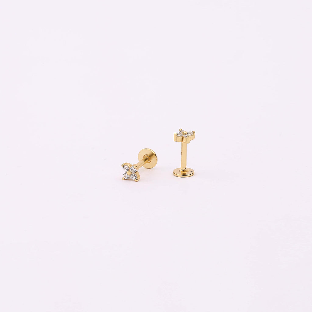 Star Huggie Hoop and Flat Back Stud Set