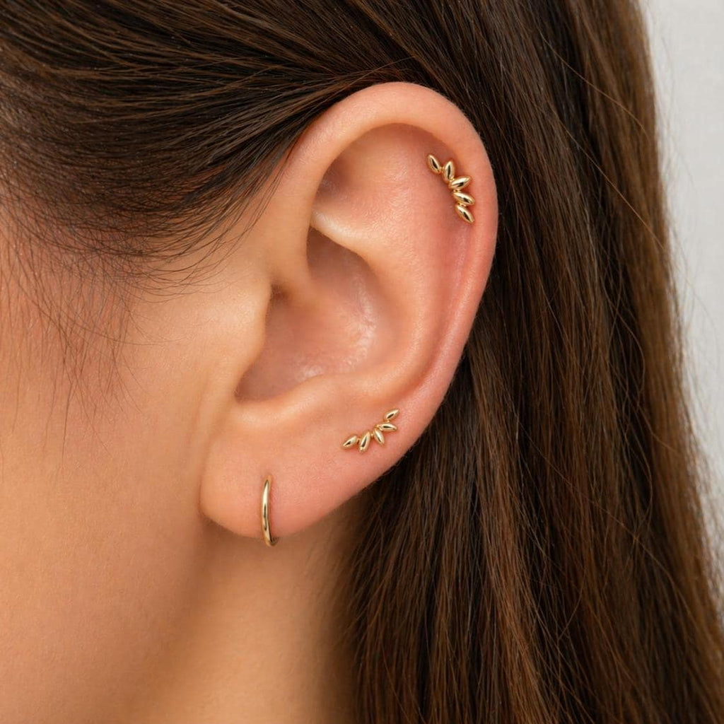 Climber Threadless End Push Pin Labret Gold Flat Back Stud