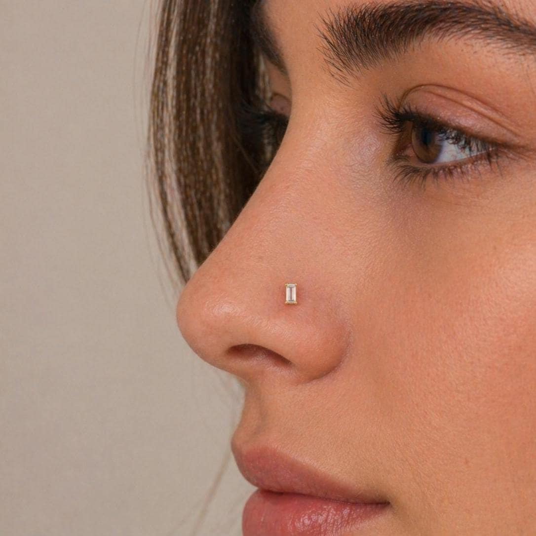 Tiny Baguette Cartilage Stud