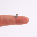Turquoise Leaf Threadless Flat Back Stud 18G