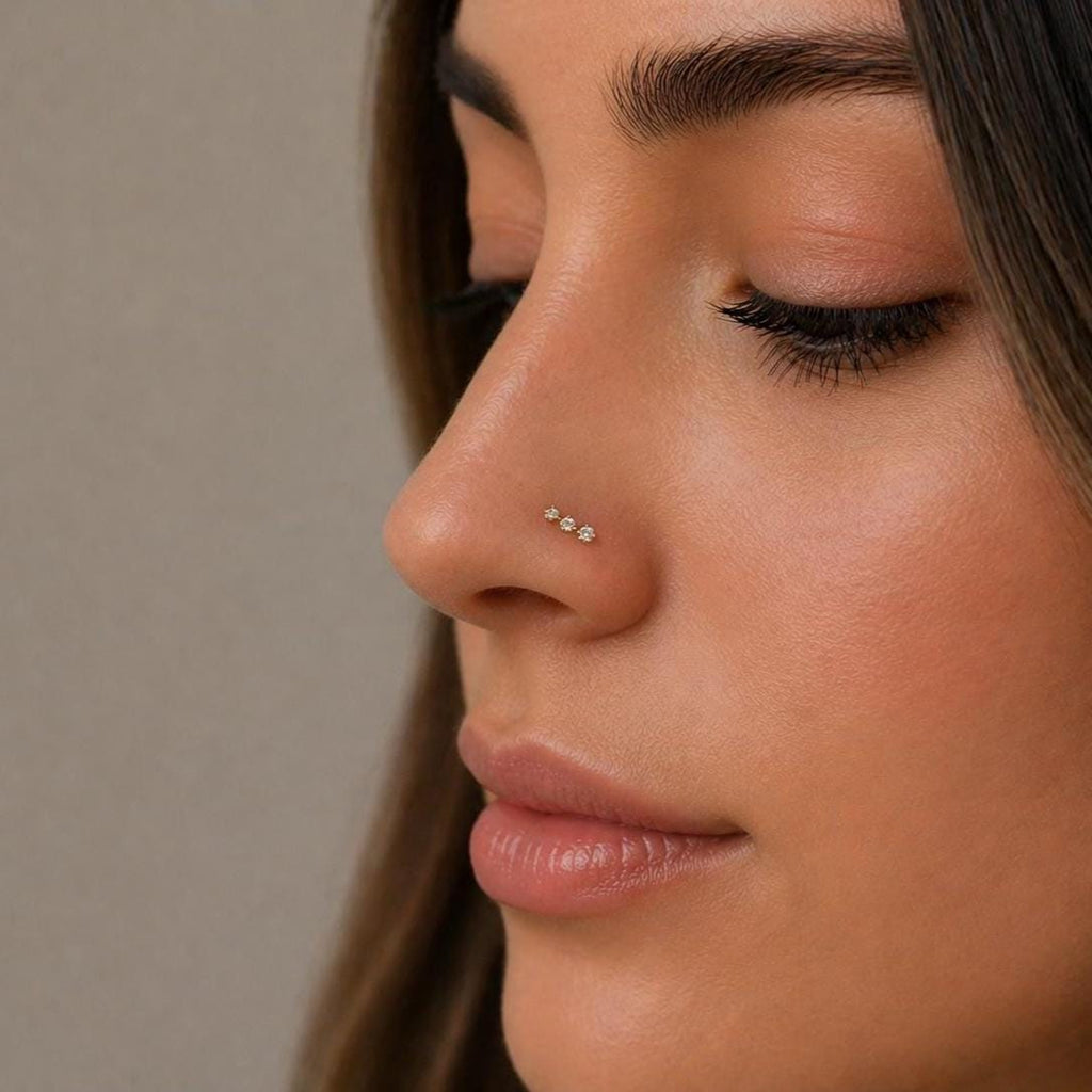 18G Trinity CZ Climber Threadless Push Pin Labret