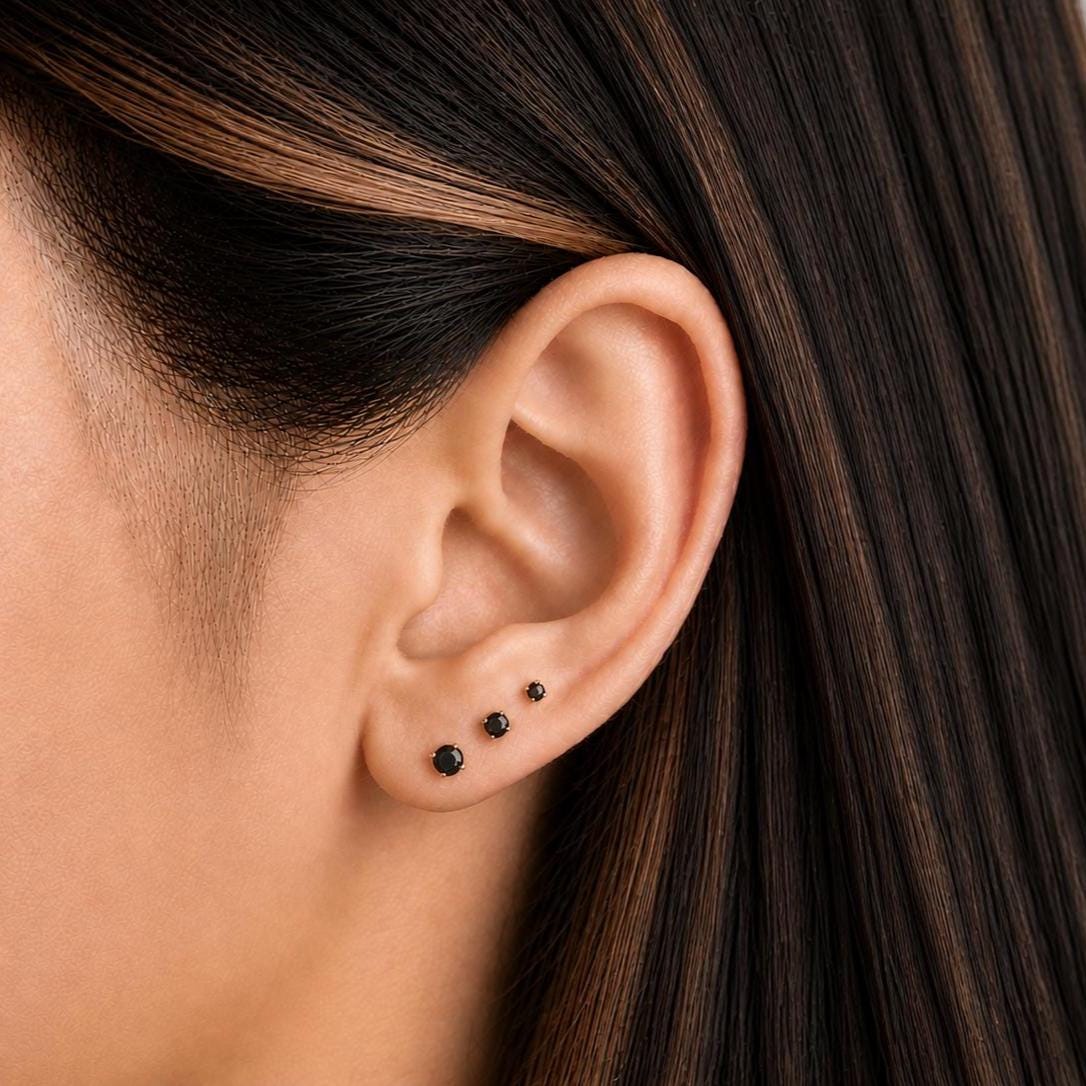 Black Onyx Flat Back Stud