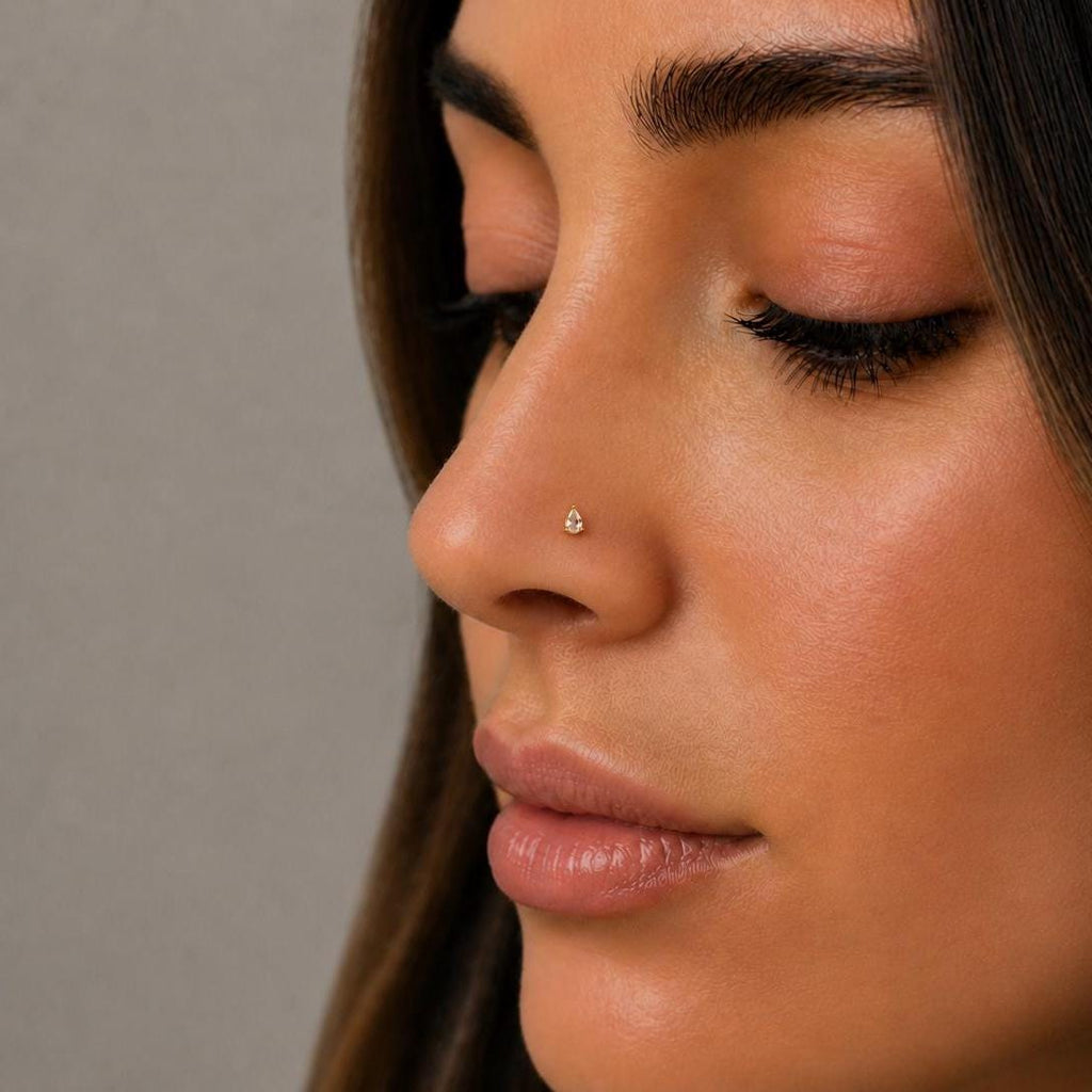 Tiny Teardrop Flat Back Stud