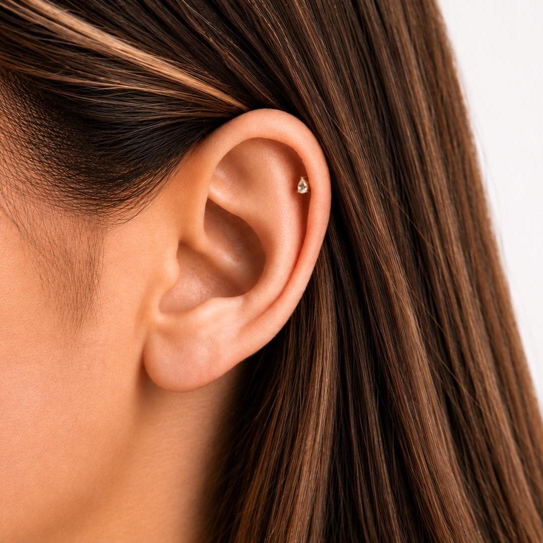 Tiny Teardrop Flat Back Stud