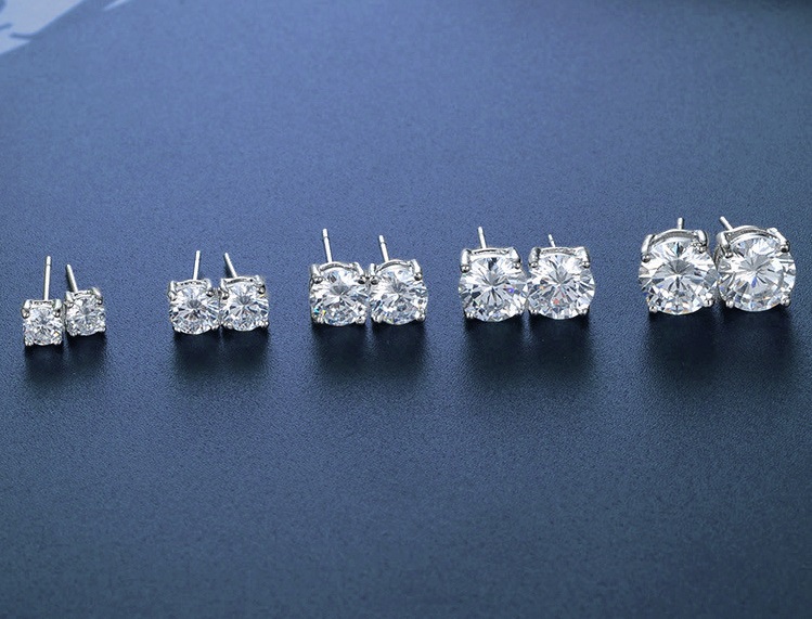 Tiny Round CZ Diamond Stud Earrings - Mara Fine Jewelry